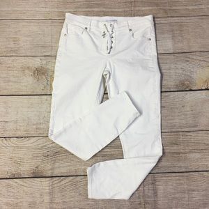 ❤️ Loft White Lace Up Skinny Jeans Size 4 27